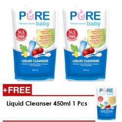 Jual PROMO!!! Buy 2 Get 1 Pencuci Botol Pure Baby Liquid Cleanser 450ml ...