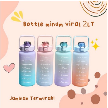 FREE STIKER 2D Botol Minum Korea Viral  BOTOL MINUM REMINDER ST YIBEN 2L