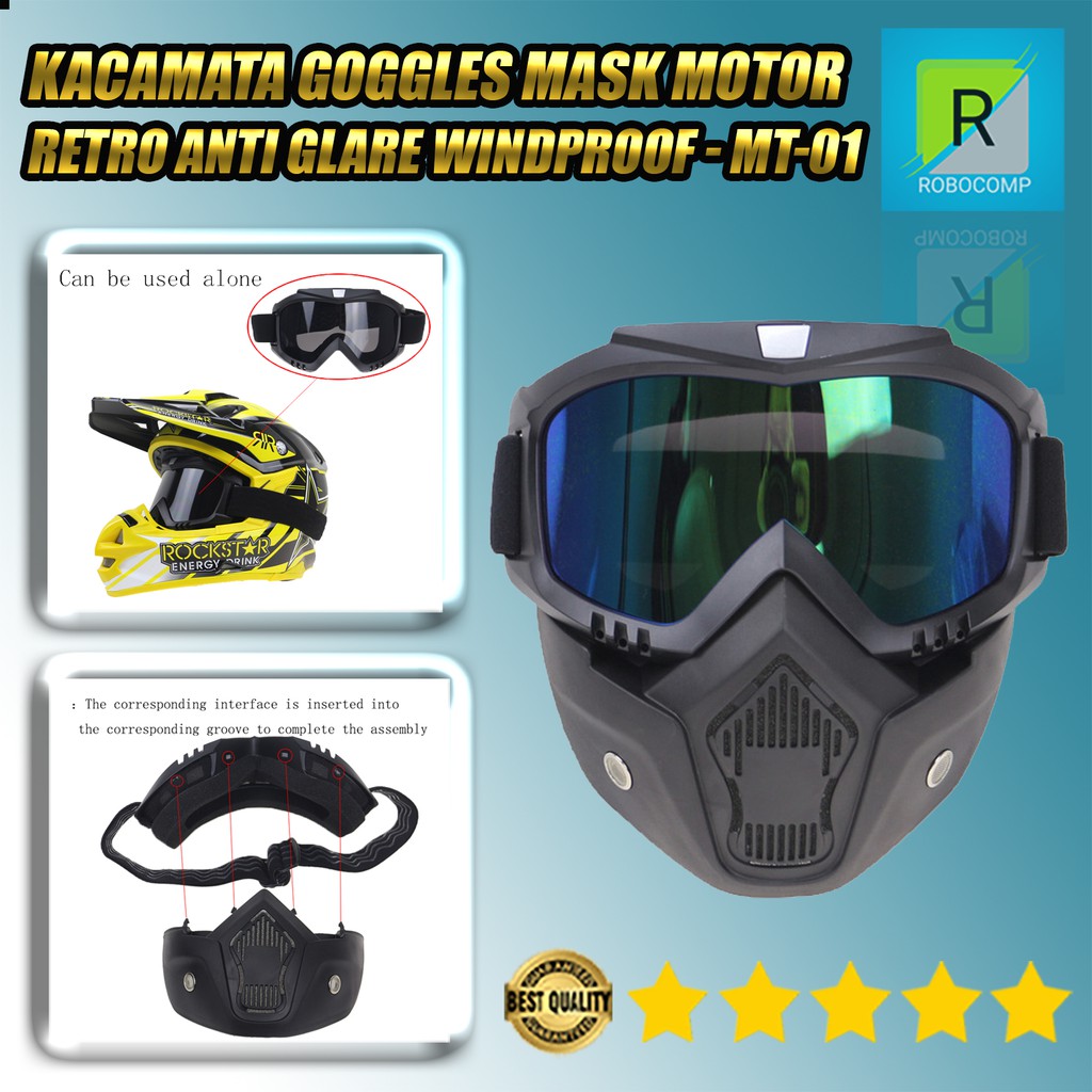 Kacamata Goggles Mask Motor Retro Anti Glare Windproof - MT-01