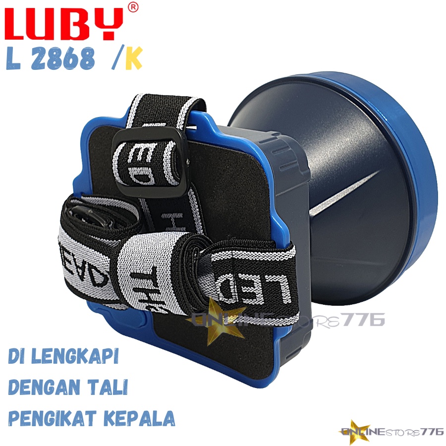 SENTER KEPALA / SENTER KEPALA LUBY L2868K - L2868K - L2868 / SENTER KEPALA RECHARGEABLE / CAHAYA PUTIH DAN KUNING / SENTER KEPALA 45 WATT - 45W / TAHAN 50 JAM