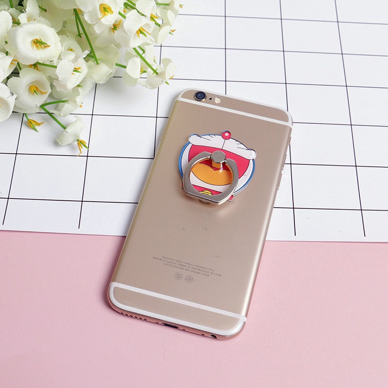 Kawaii Doraemon Cartoon Smartphone Ring Support Universal Metal Finger Ring Cute Mobile Phone Holder Stand Rings