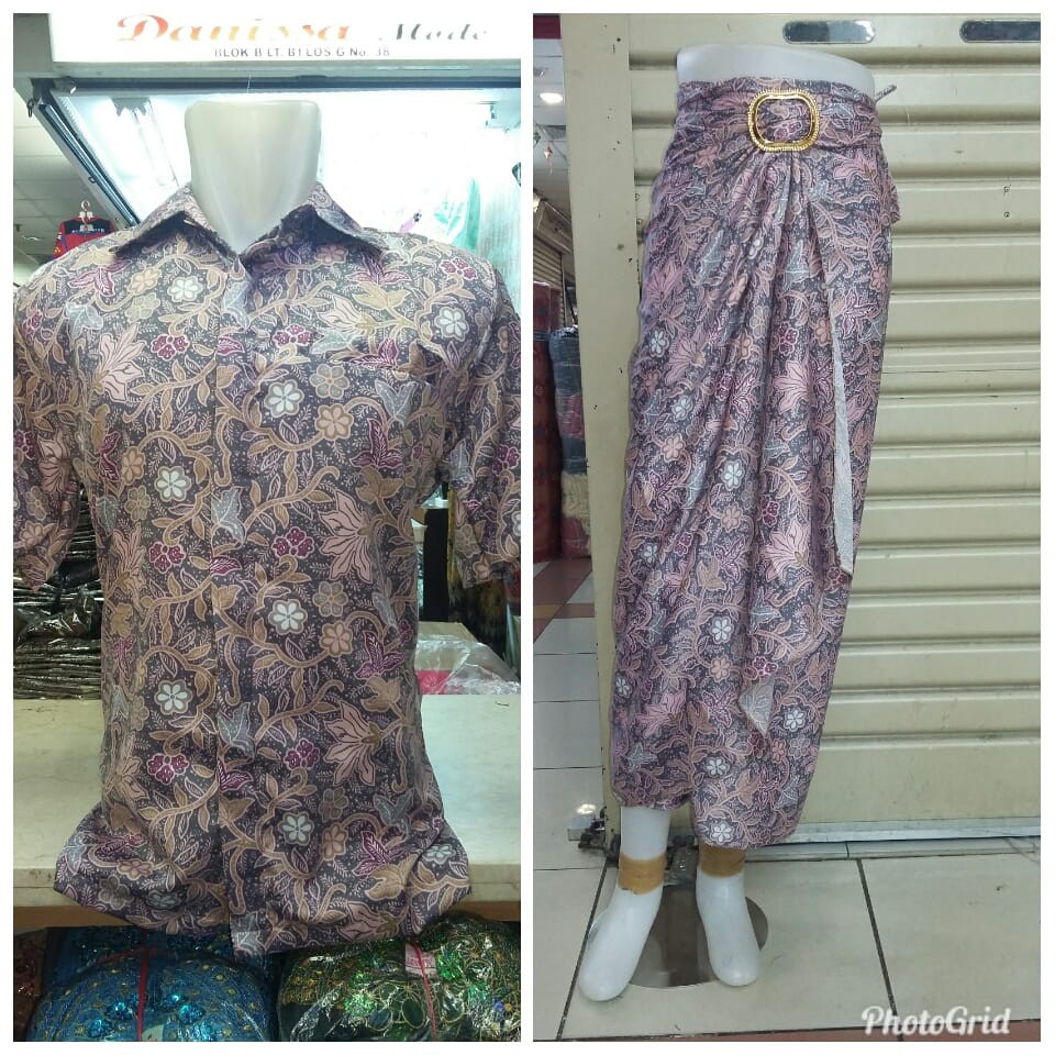 Couple Rok Lilit Dan Kemeja Batik