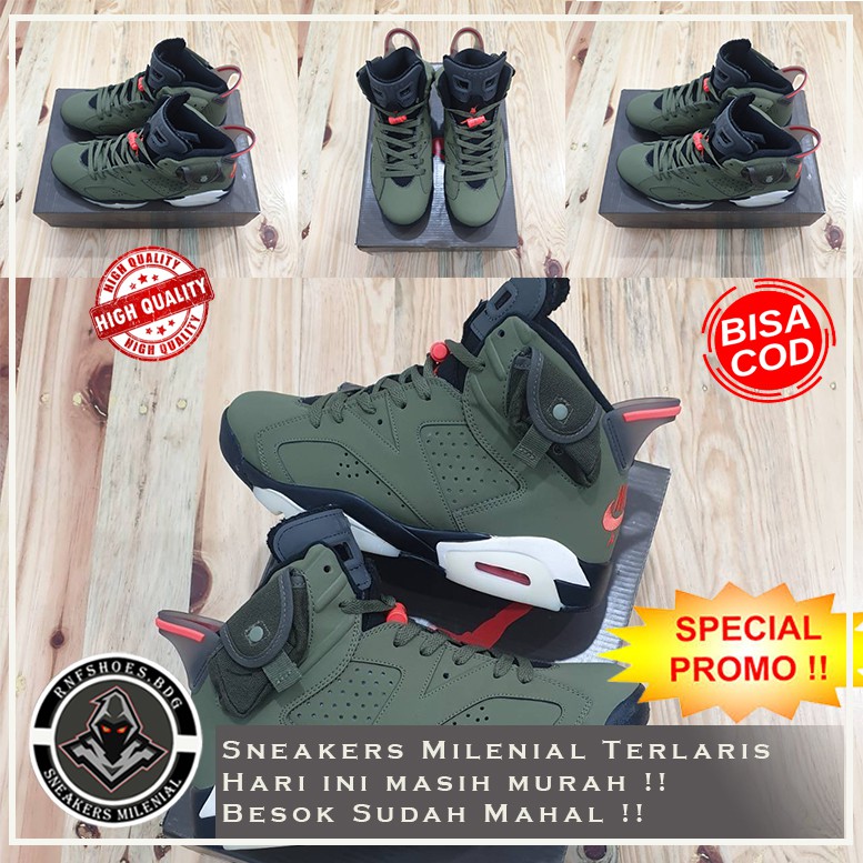  SEPATU  SNEAKERS MURAH  NIKE AIR JORDAN  6 X TRAVIS SCOTT 