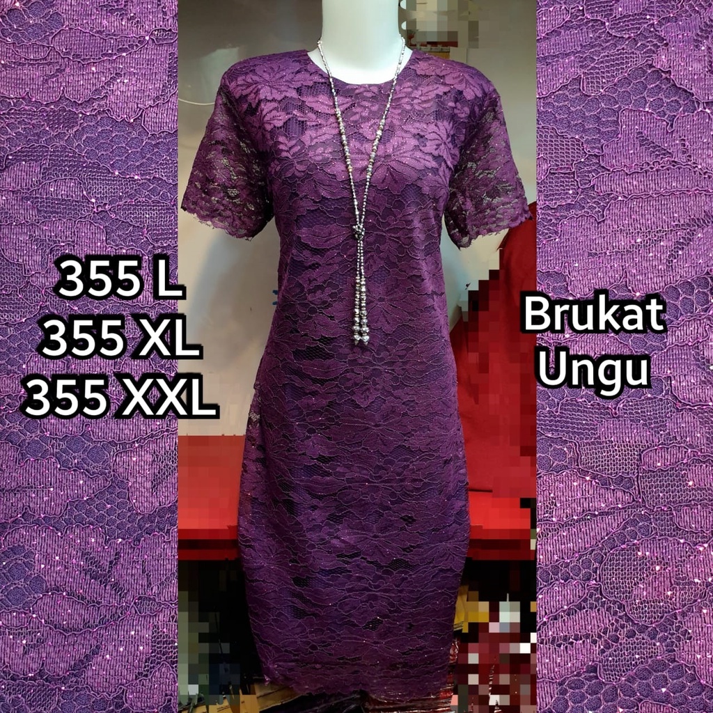 Gudang_mukenaku Dress Brukat Bunga Lapis Furing COD bisa bayar di tempat tujuan Dress Pesta Import Pakaian Fashion Wanita Real Picture