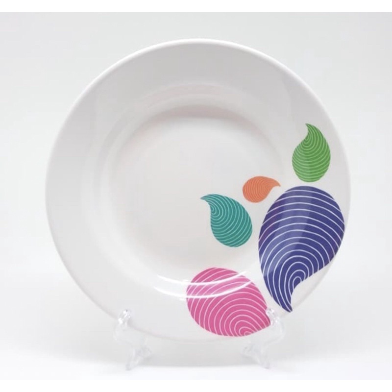 PIRING MAKAN MELAMIN MOTIF  CLARITA DAUN 9 INCH MERK ONYX