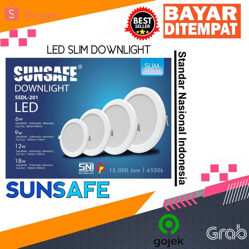 Lampu Downlight LED 12 Watt Sunsafe