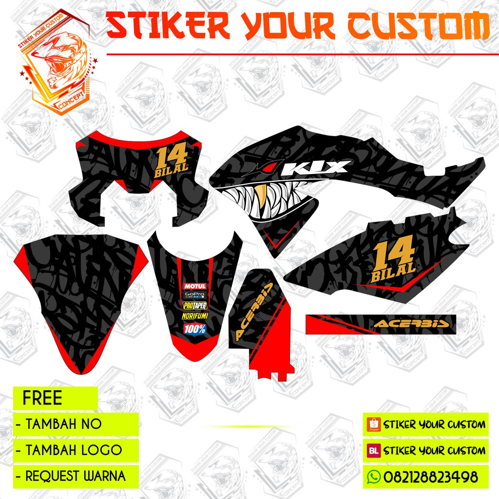 Decal KLX BF - DTRACKER NEW - KLX 150 - SHARK