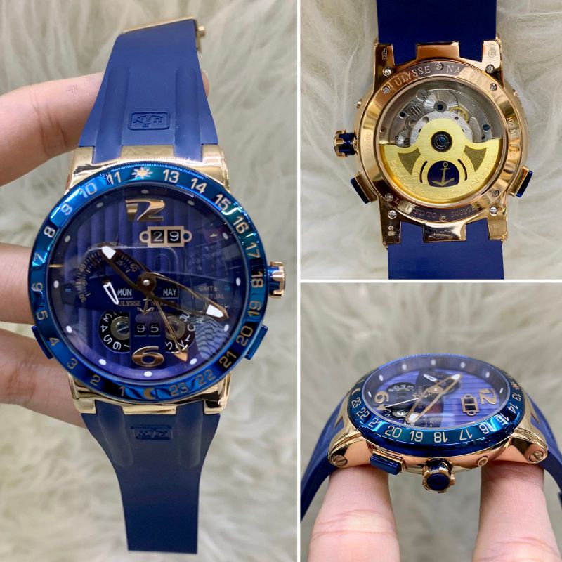 Jam Tangan Pria Ulysse Nardin EL Toro Automatic Blue Rose Dial Blue Rubber Strap