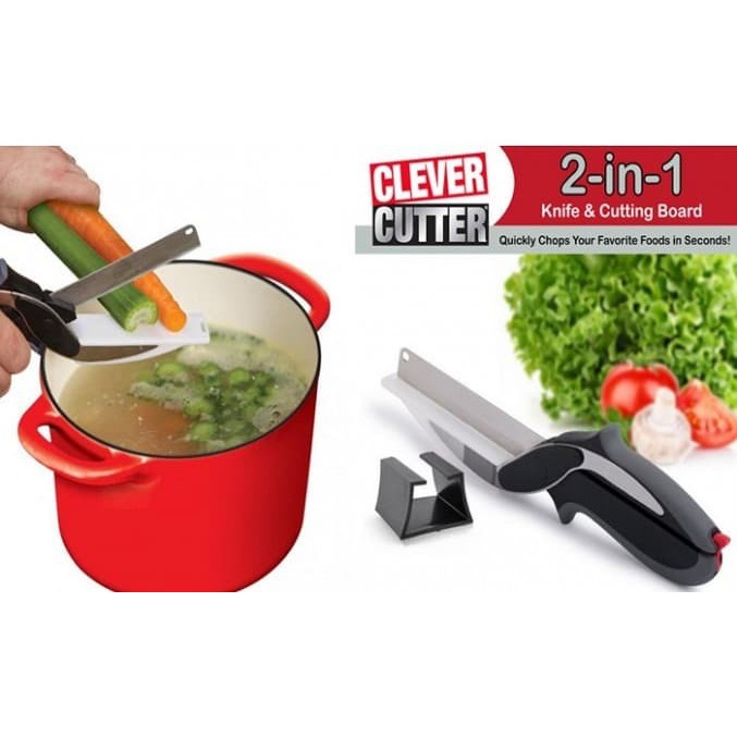 VOM Clever Cutter Gunting Pisau 2in1 - Pisau dan Talenan Multifungsi 0628