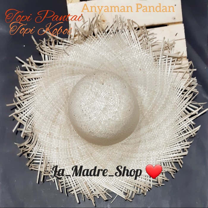 2A0Ggg Topi Pantai Bali Pria Wanita / Topi Koboi Anyaman Pandan - Harga Murah 212101Vsfs