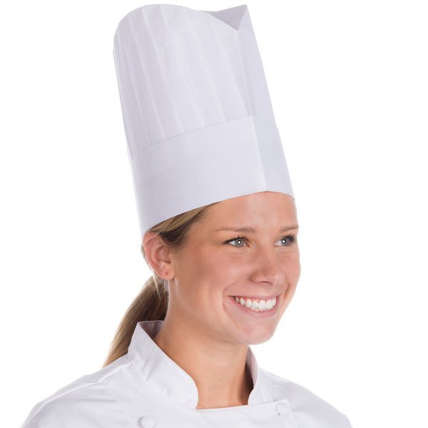 Topi Chef Bahan Kertas Model Oval isi 10 pcs / Topi Masak Koki Chef Hat