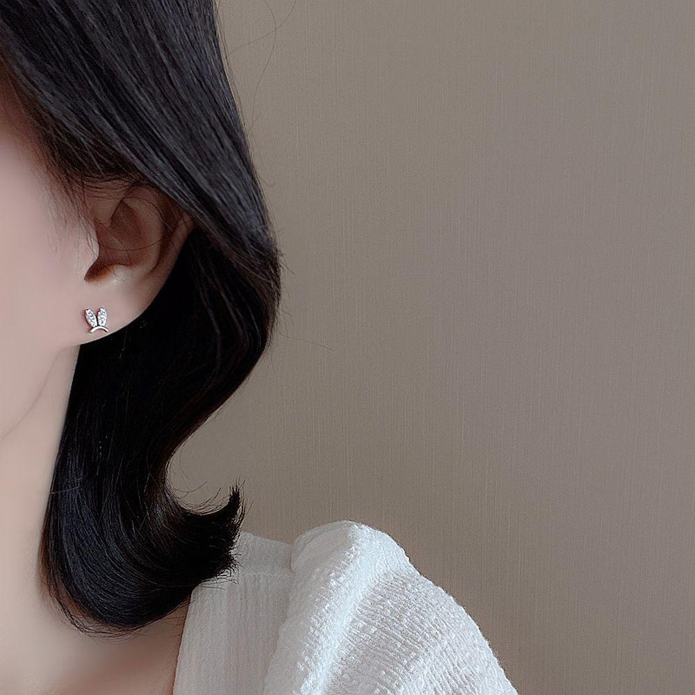 MXBEAUTY Women Stud Earrings Pernikahan Manis Trendi Untuk Grils Telinga Kelinci Temperamen Anting Drop Kecil