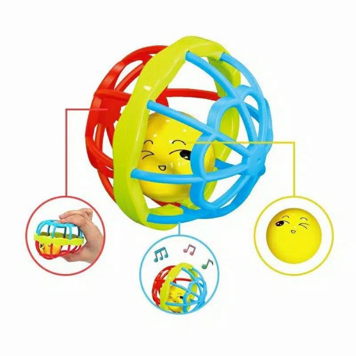 Mainan Bayi Bola Rattle - Teether Bola Kerincing