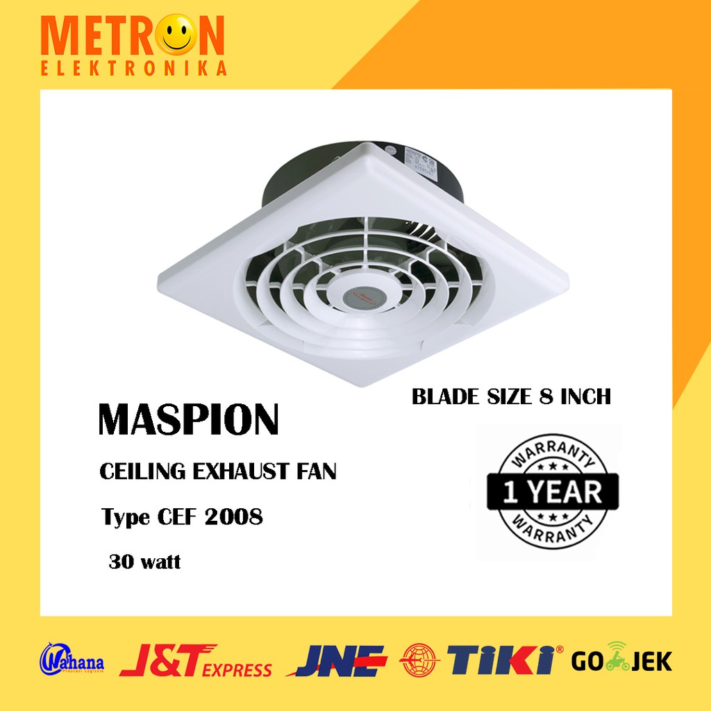 MASPION CEF 2008 CEILING EXHAUST FAN PLAFON / CEF2008