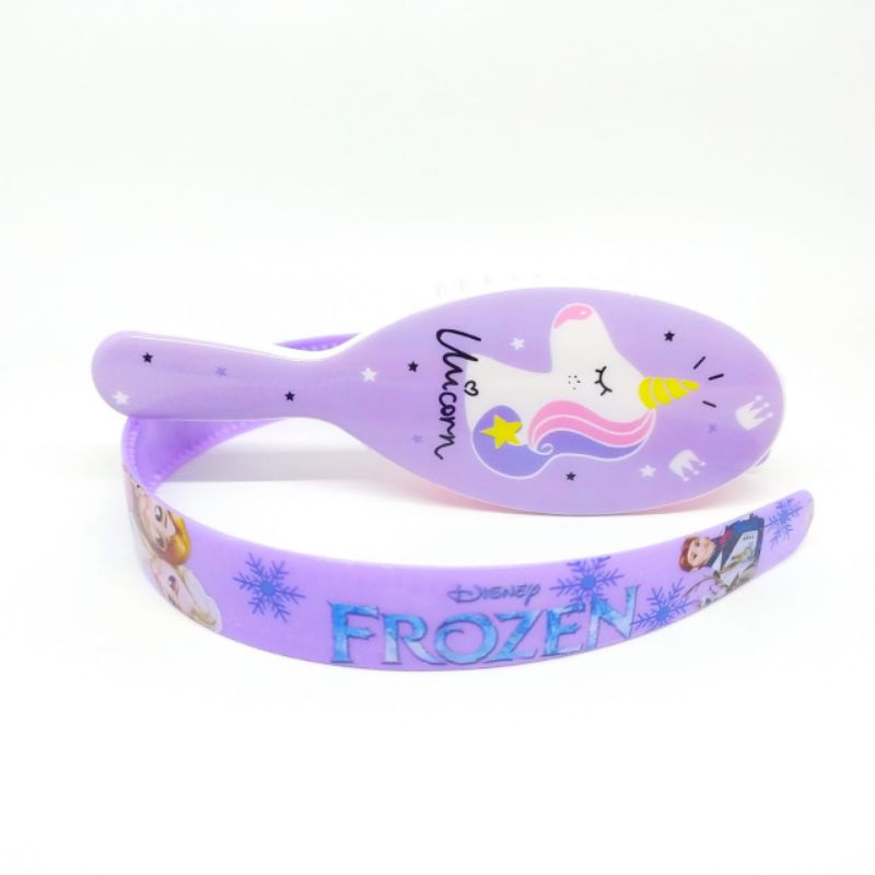 Sisir Anak karakter Pony Unicorn 3 D Paddle Comb Bonus Bando