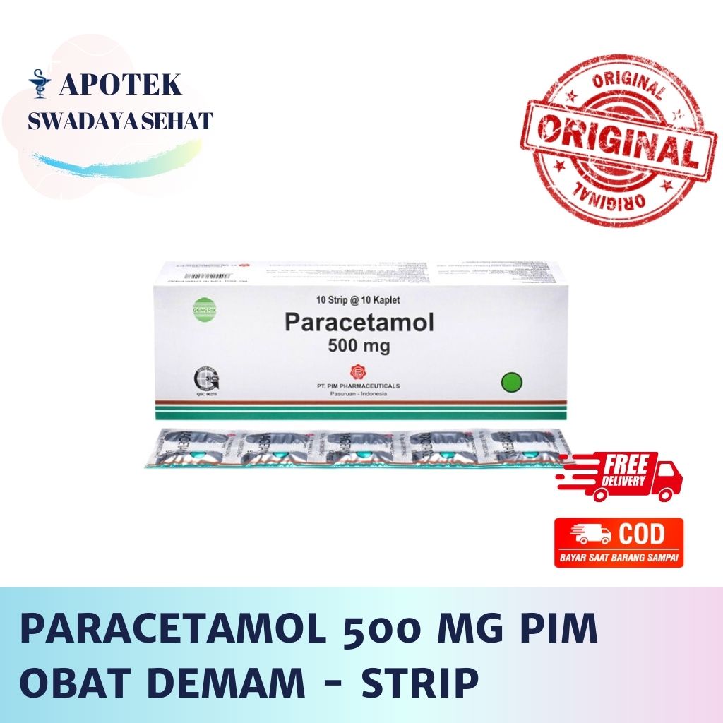 PARACETAMOL PIM 500Mg Strip Parasetamol 10 Tab - Obat Demam Penurun Panas