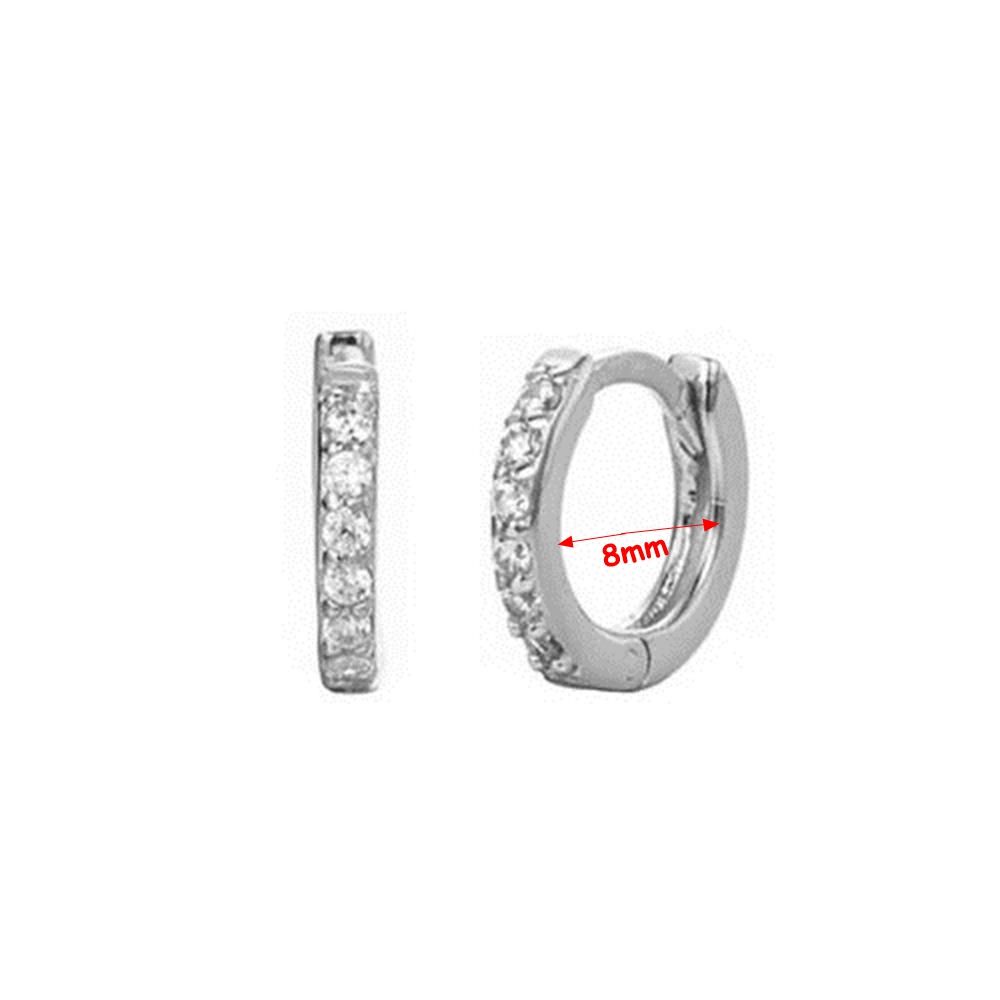 ROW Fashion Jewelry Zircon Ear Stud Gold Silver Blue CZ Ear Piercing Colorful CZ Earrings Nose Ring Helix Cartilage Tragus Women Men 8mm Body Jewelry Daith Conch Snug Cubic Zirconia