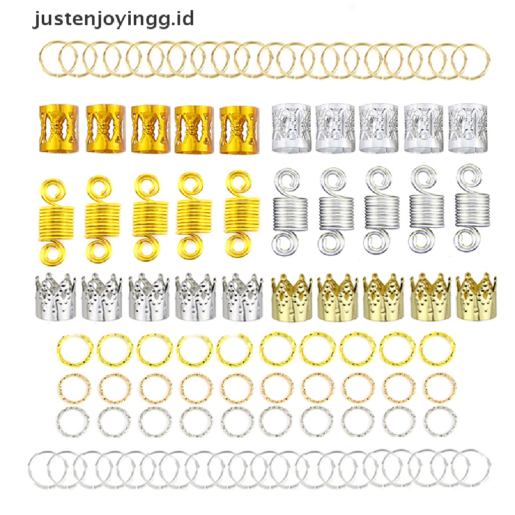 100 Pcs / Set Cincin Klip Cuffs Rambut Ekstensi Kepang Gimbal