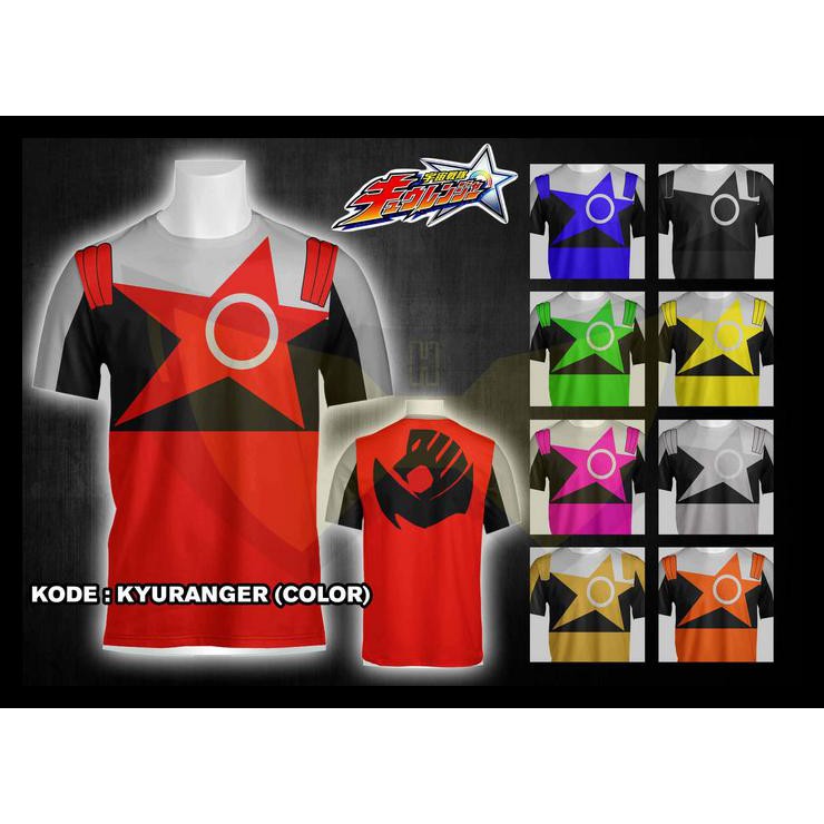 Baju Kaos Pria Distro Kaos Full Print Kyuranger Kids Murah Simple Custom
