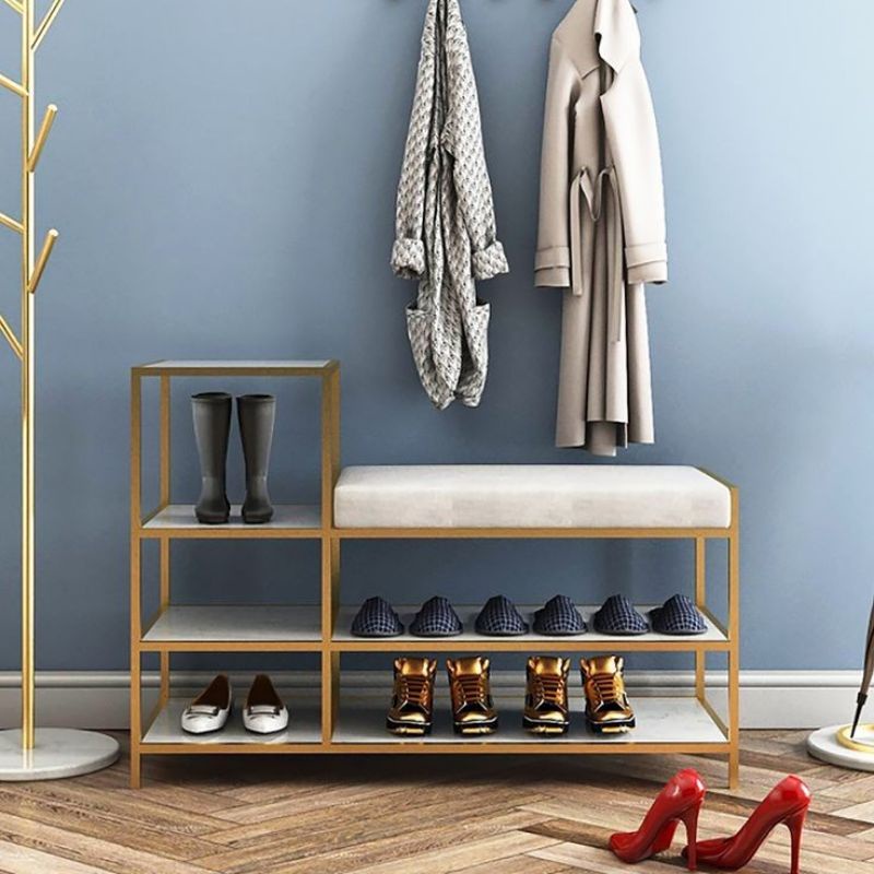 RAK SEPATU GOLD KURSI SOFA RAK SEPATU MINIMALIS KURSI GOLD KURSI SEPATU MINIMALIS GOLD