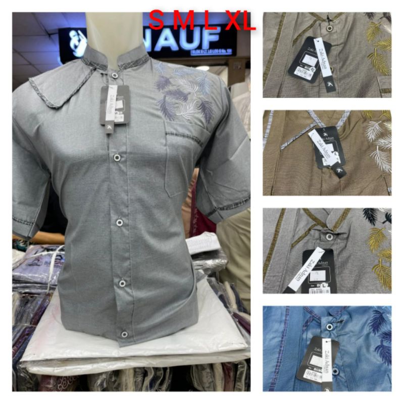 Baju Kokoh Warna Lengan Pendek,Bordir Design 08 By Zaki Adnan