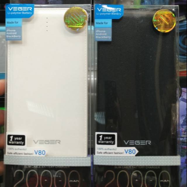 POWER BANK VEGER 20.000MAH SLIM harga murah meriah