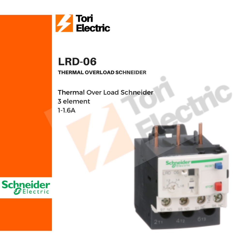 SCHNEIDER THERMAL OVERLOAD LRD-06 LRD 06 1-1.6A
