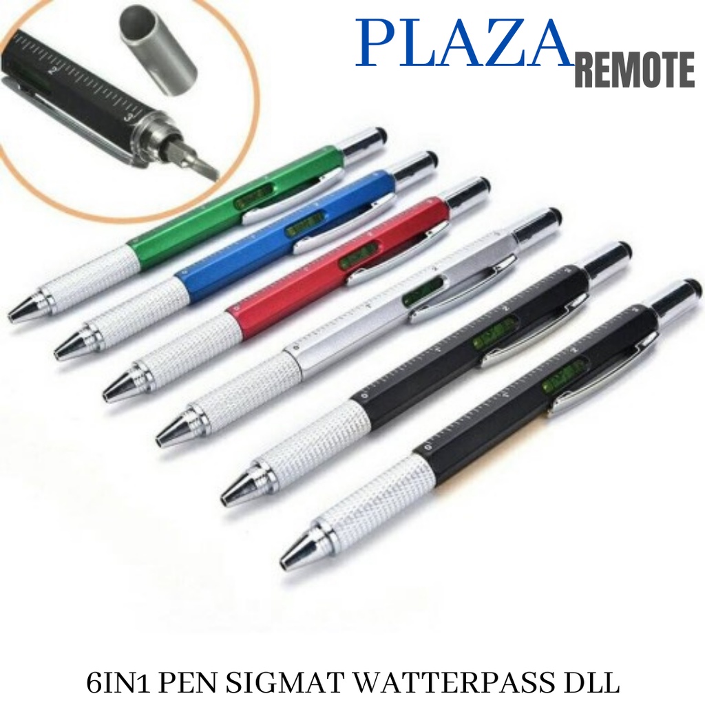 6IN1 PEN STYLUS SIGMAT WATERPASS OBENG PENGGARIS HADIAH DLL