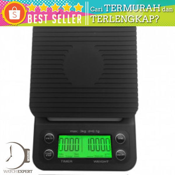 Taffware Digipounds Timbangan Dapur 5kg 0.1g dengan Timer - MS-K07 - Black