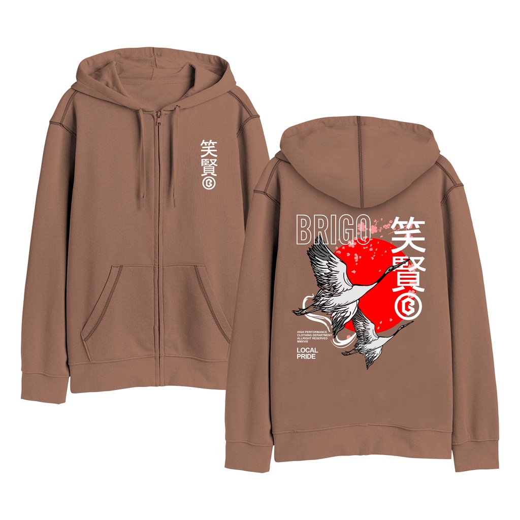 BRIGO Zipper Jumper Hoodie JAPAN BIRD II Sweater Hoodie Resleting BRIGO JAPAN BIRD Sablon DTF Fleece Cotton II SIZE M-XXL (Pria &amp; Wanita) Free stiker&amp;Gantungan Kunci