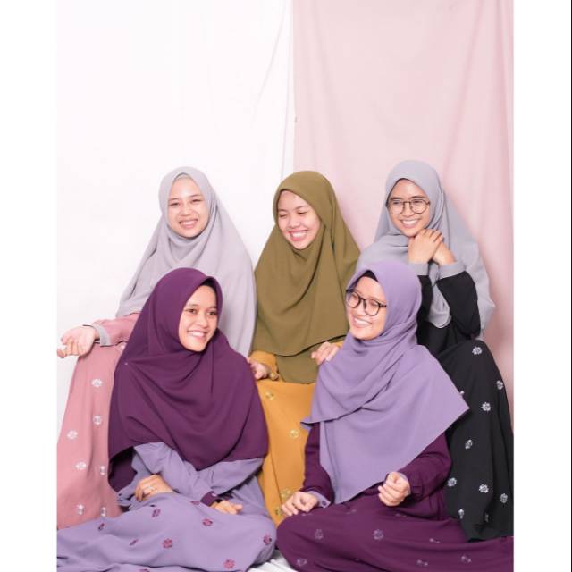 Gamis Set Jasmine Bordir Khimar Square gamis terbaru by hijab alila