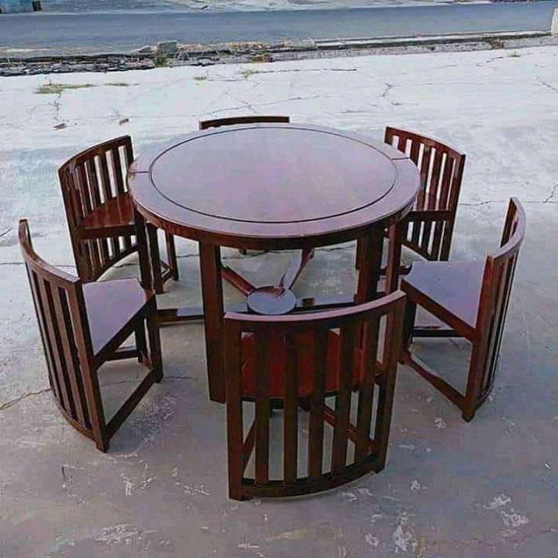 set meja bulat jati jepara/kursi jati jepara/meja jati jepara