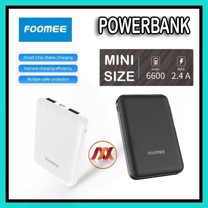 NA - Powerbank Slim 6600 mAh Foomee Dual USB 2.4A - Power Bank ac06s