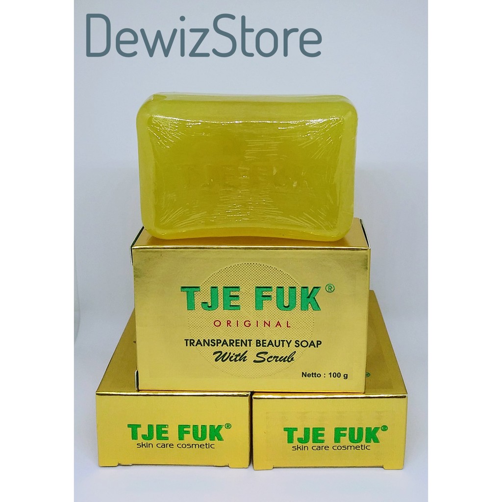 TJE FUK TRANSPARENT SOAP WITH SCRUB - 100GR (YELLOW)
