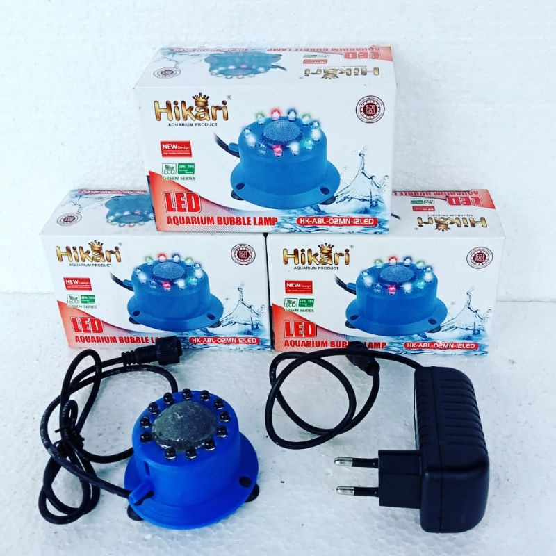 lampu aquarium led buble lamp HIKARI lampu dengan airstone ganti warna otomatis HK ABL O2MN 12LED