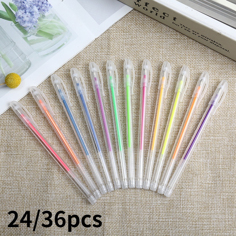 Pen Highlighter 24 / 36 Warna Untuk Stationery Anak Sekolah / Kantor / Album Diy