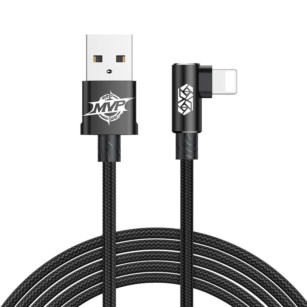 Baseus MVP L Shape Kabel Charger Lightning 1.5A 2 Meter - Black