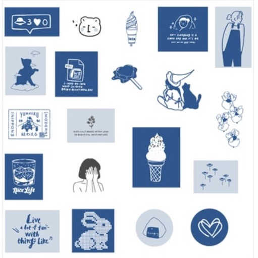 

Sticker Dekor DIY Blue Color untuk Scrapbook, Jurnal (per 5pcs)