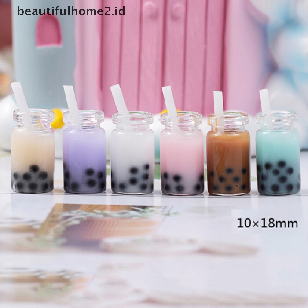 (Beautifulhome2) Buku Literatur Bahasa MandarinId 2pcs Mainan Miniatur Minuman Pearl Milk Tea Skala 1: 12 Untuk Rumah Boneka