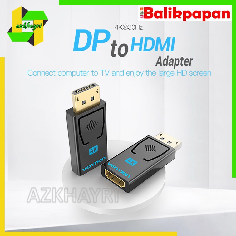 Vention Adapter Konverter Display Port DP DisplayPort Ke Hdmi 4k Male Ke Hdmi Female