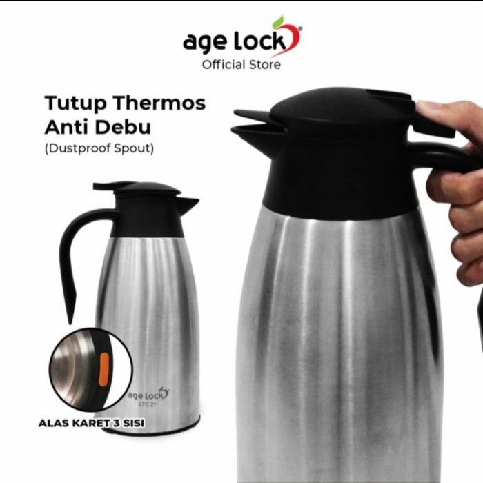 Age Lock Termos Air Thermos Carafe 2000ml 2L LTC 21 - Clear Stainless  Thermos Carafe Stainless Steel