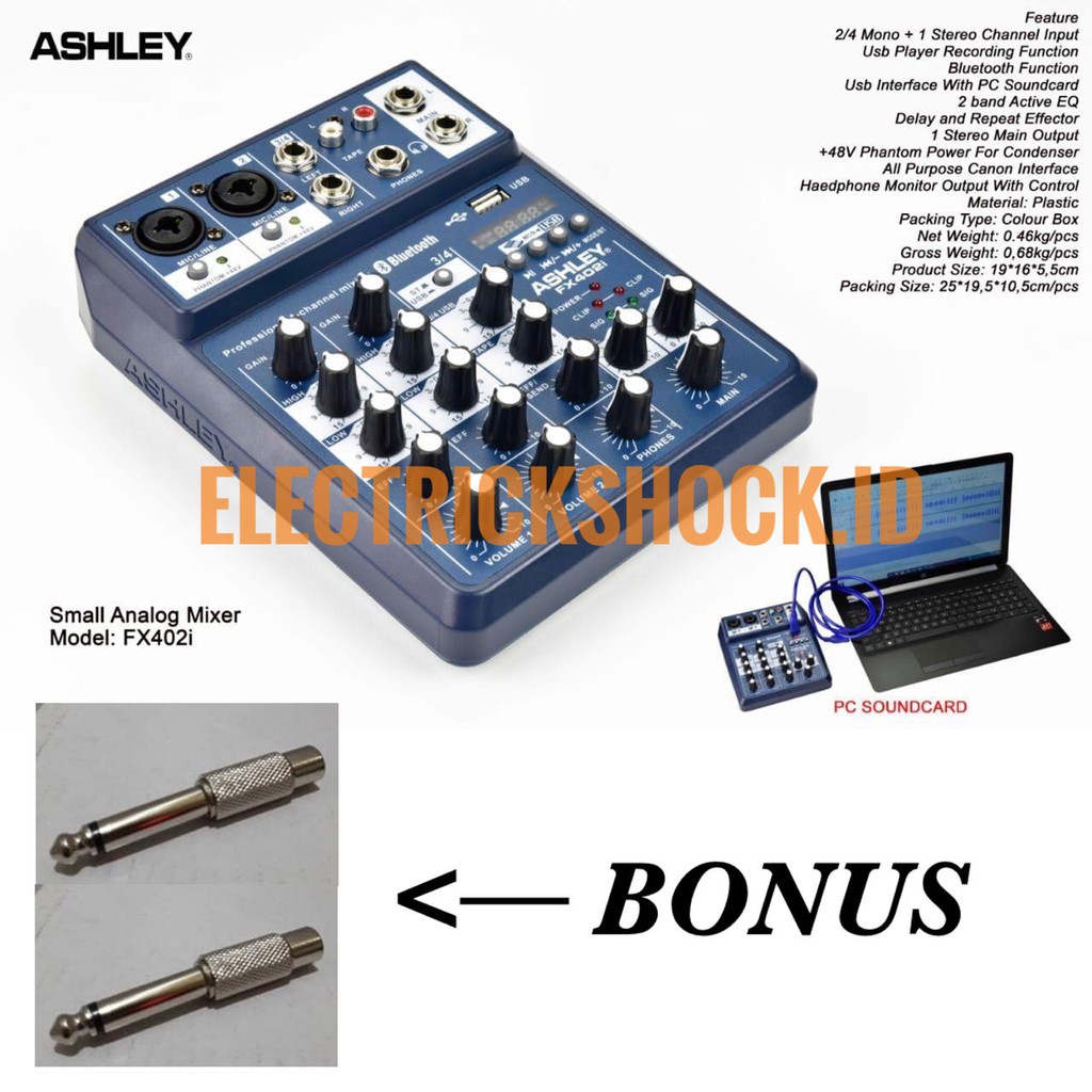 Mixer Ashley FX 402 i Original Bluetooth Ashley FX402i - 4 Channel