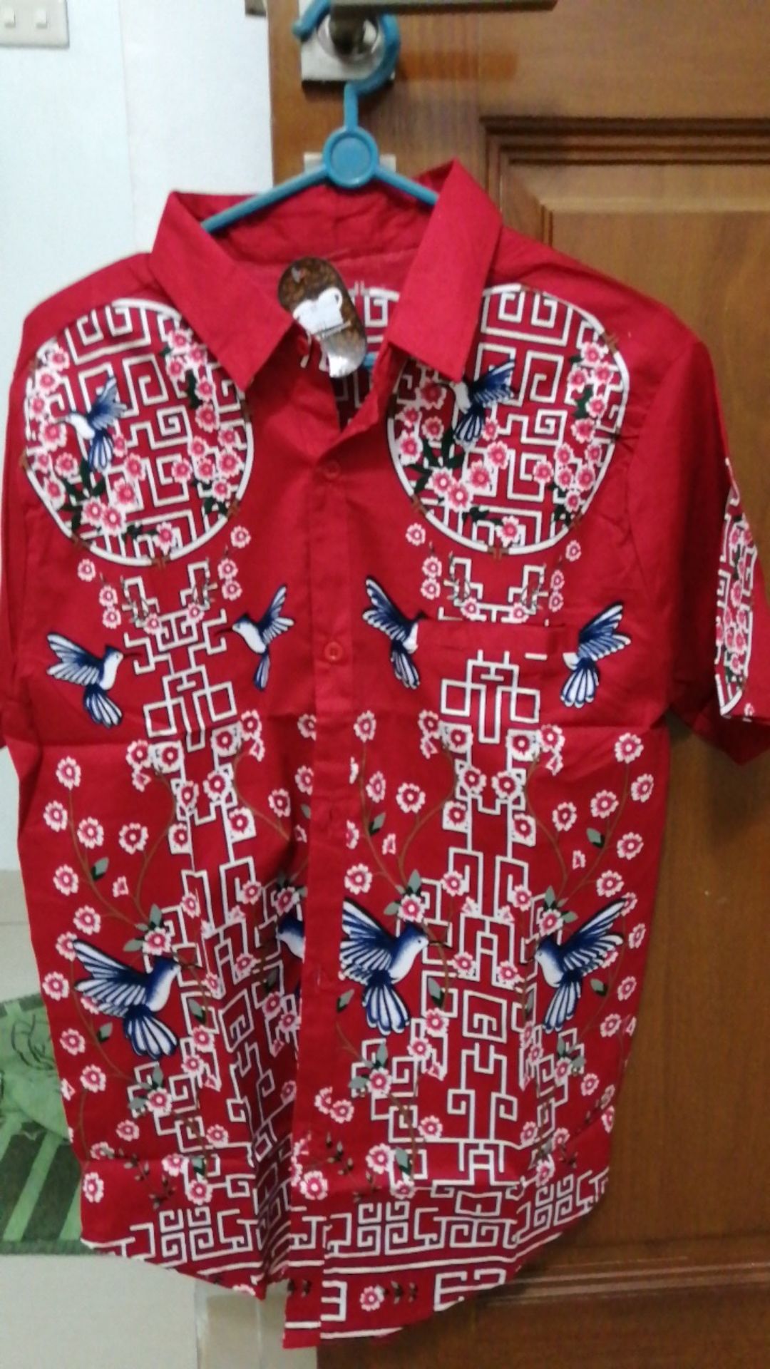 Kemeja Batik Co303 Beige / Red/  Navy