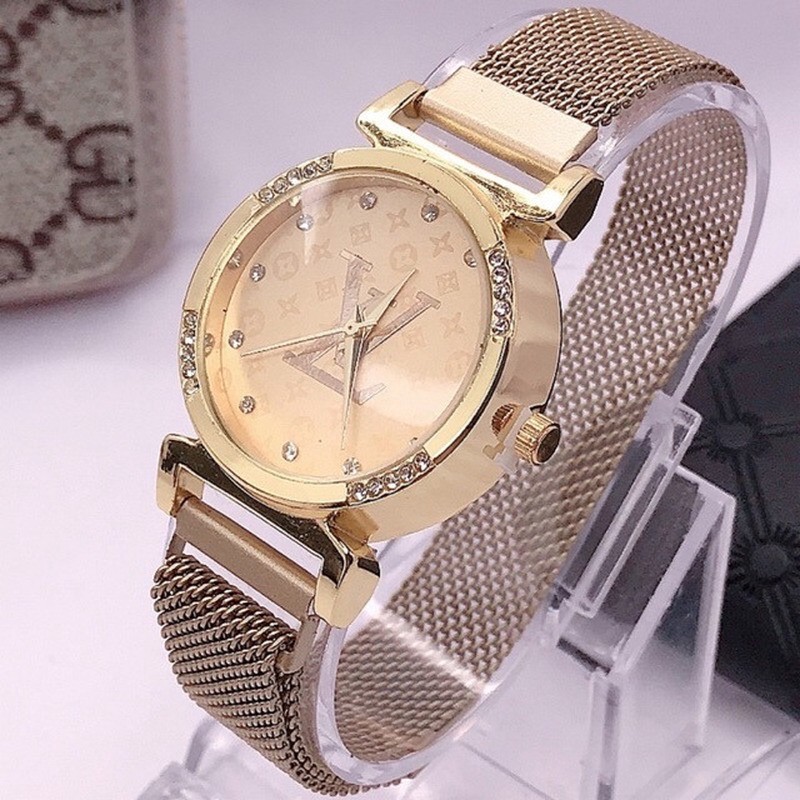 ✅[COD] JAM TANGAN WANITA MAGNET RANTAI IMPORT LV MURAH W62