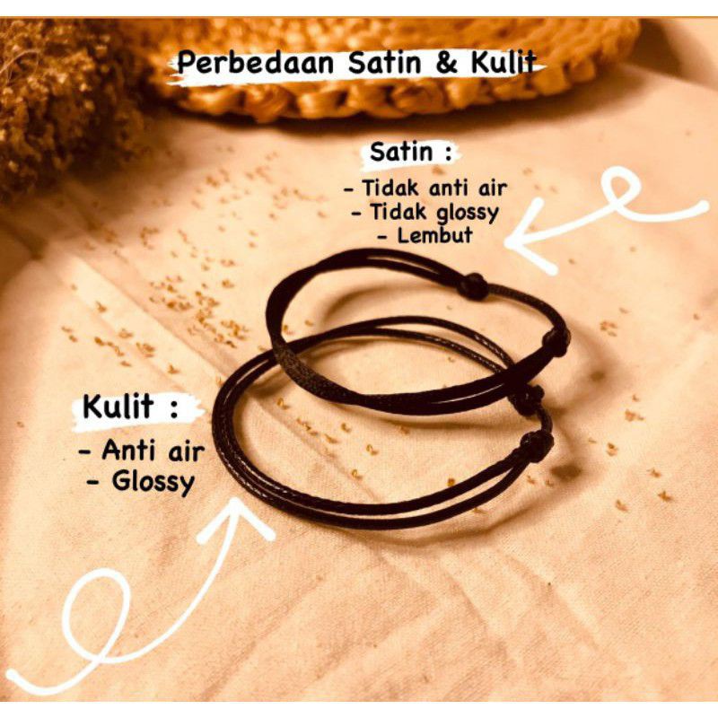 1 pasang GELANG TALI POLOS VINTAGE GLOSSY