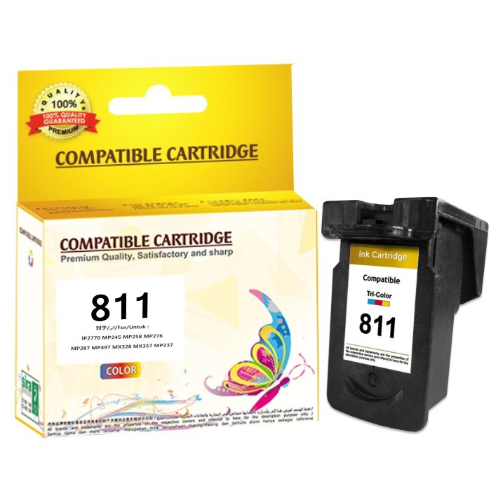 Cartridge Compatible Canon CL811 Color New Catridge CL 811 Colour Katrid Tinta CL-811 Warna Tri-Colo