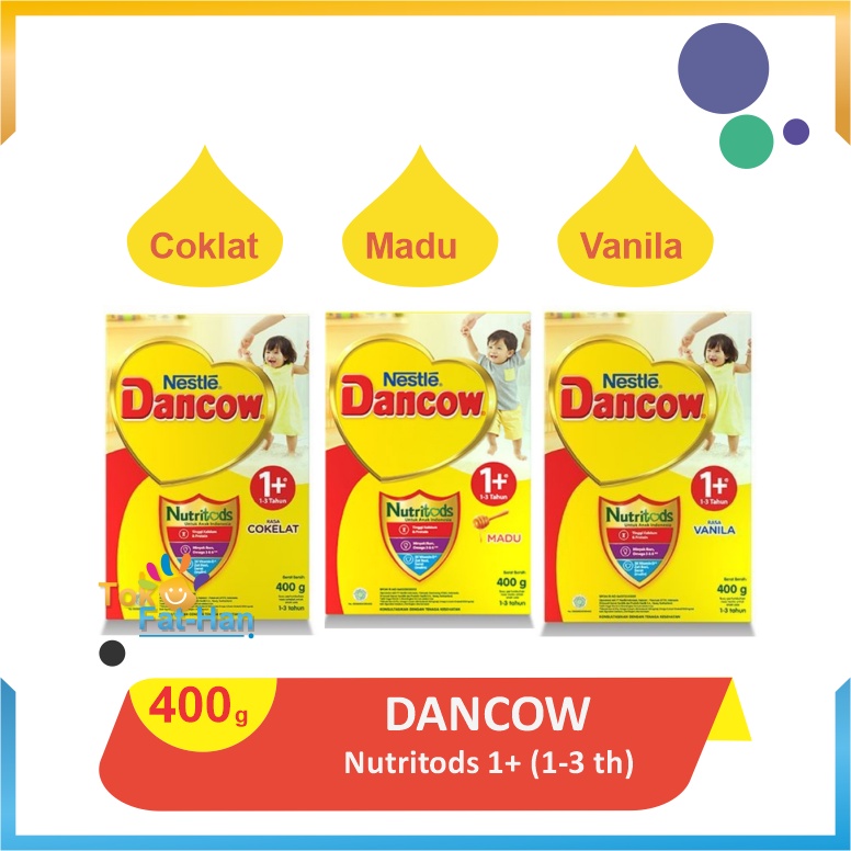Nestle Dancow 1+ 350Gr - Vanila, Madu, Coklat  Box / Susu Pertumbuhan 1-3 Tahun