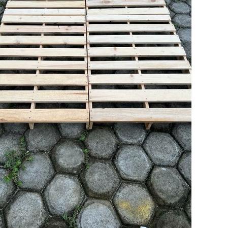 PALET KAYU JATI BELANDA TATAKAN DIPAN KASUR - ORIGINAL