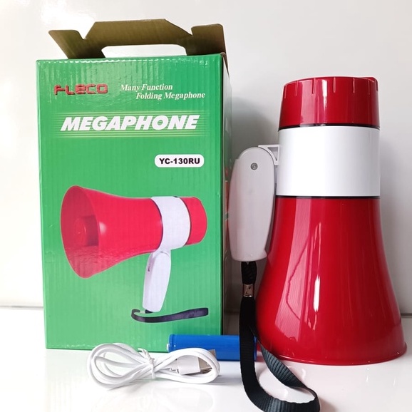 MEGAPHONE/PENGERAS SUARA MEREK FLECO HW-8R DAN YC-130 RU GRATIS BATERAI DAN CAS BISA REKAM SUARA