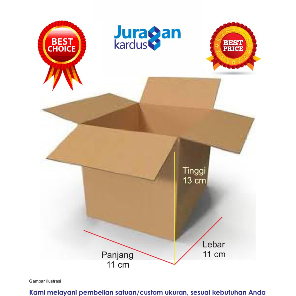 

Kardus Polos 11x11x13 cm